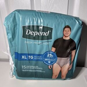 Depend Fresh Protection Adult Incontinence Underwear Men Disposable 15 ct XL Ope
